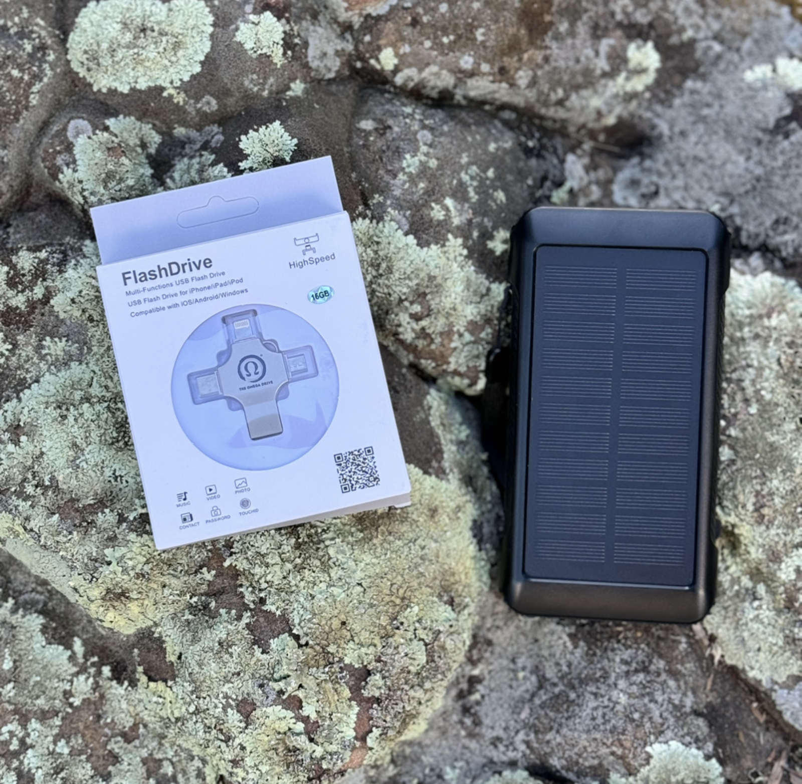 Survival Electronics Kit: Survival Library The Omega 128GB & Hand Crank Power Bank